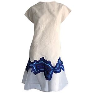 3.1 Philip Lim Ivory Moire A-Line Silk Embroidered